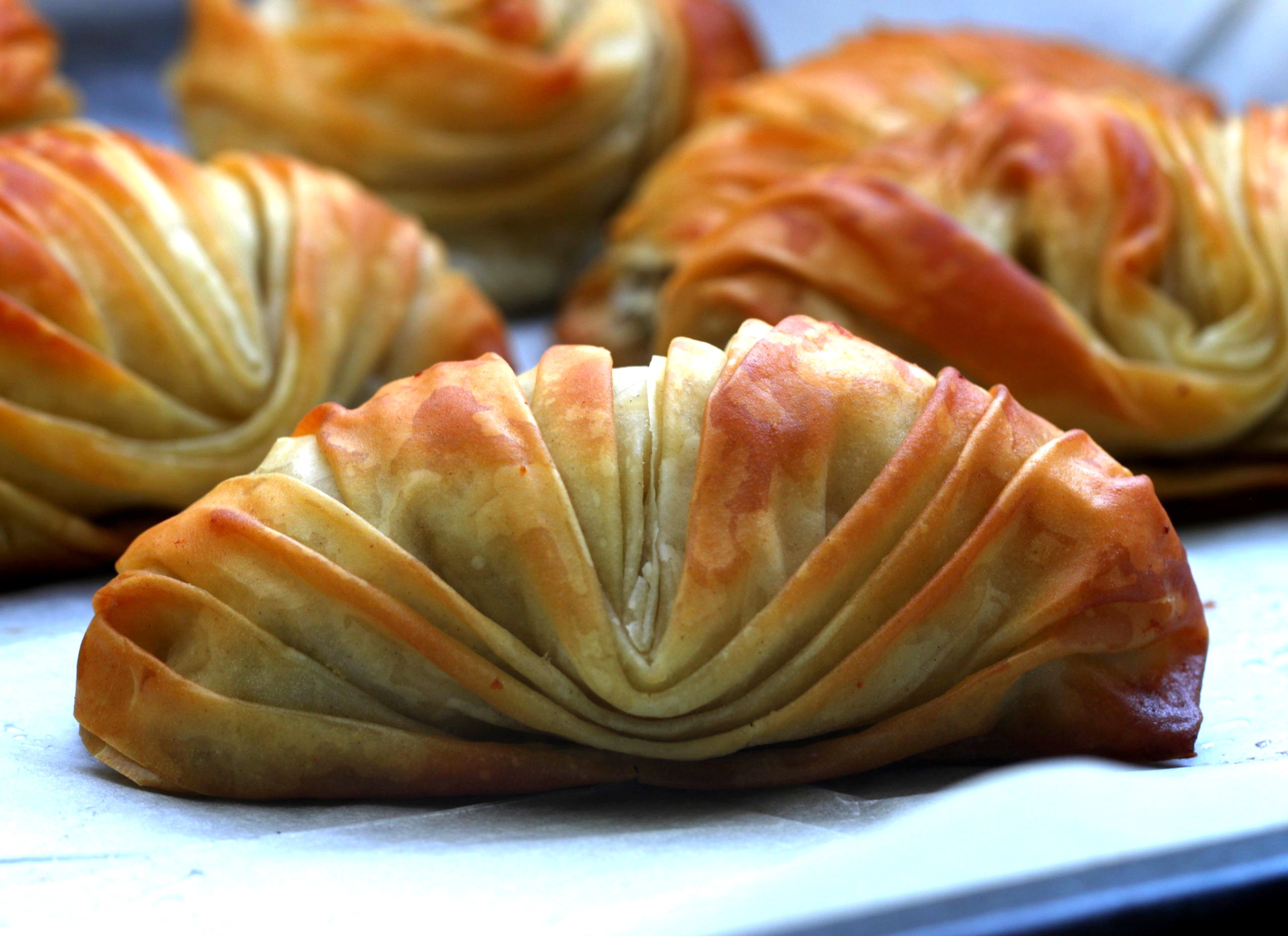 מניפות פילו במילוי פטריות ותפוחי אדמה